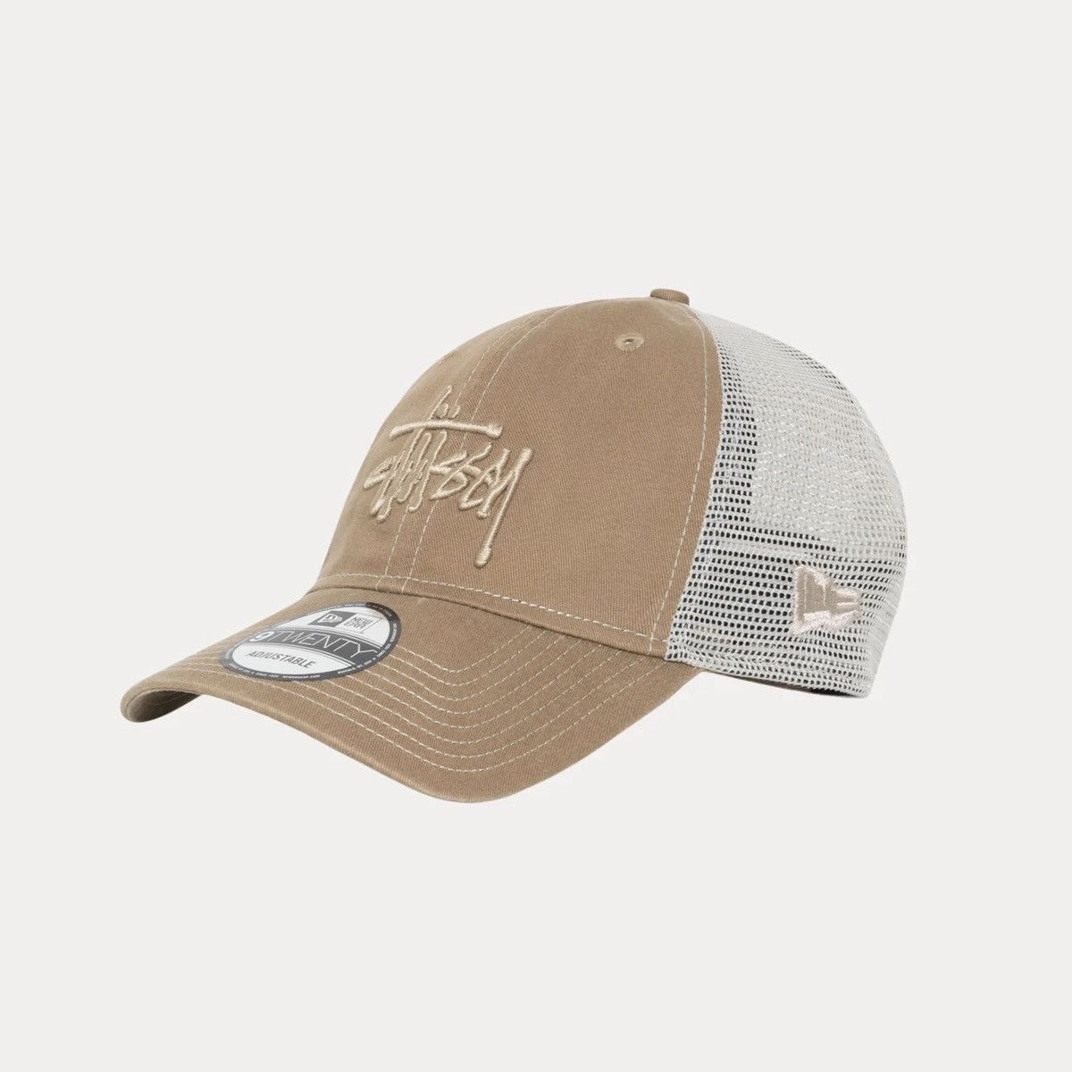 Stussy Stussy New Era 9Twenty Basic Trucker Mesh Khaki Hat Size ONE SIZE - 2 Thumbnail