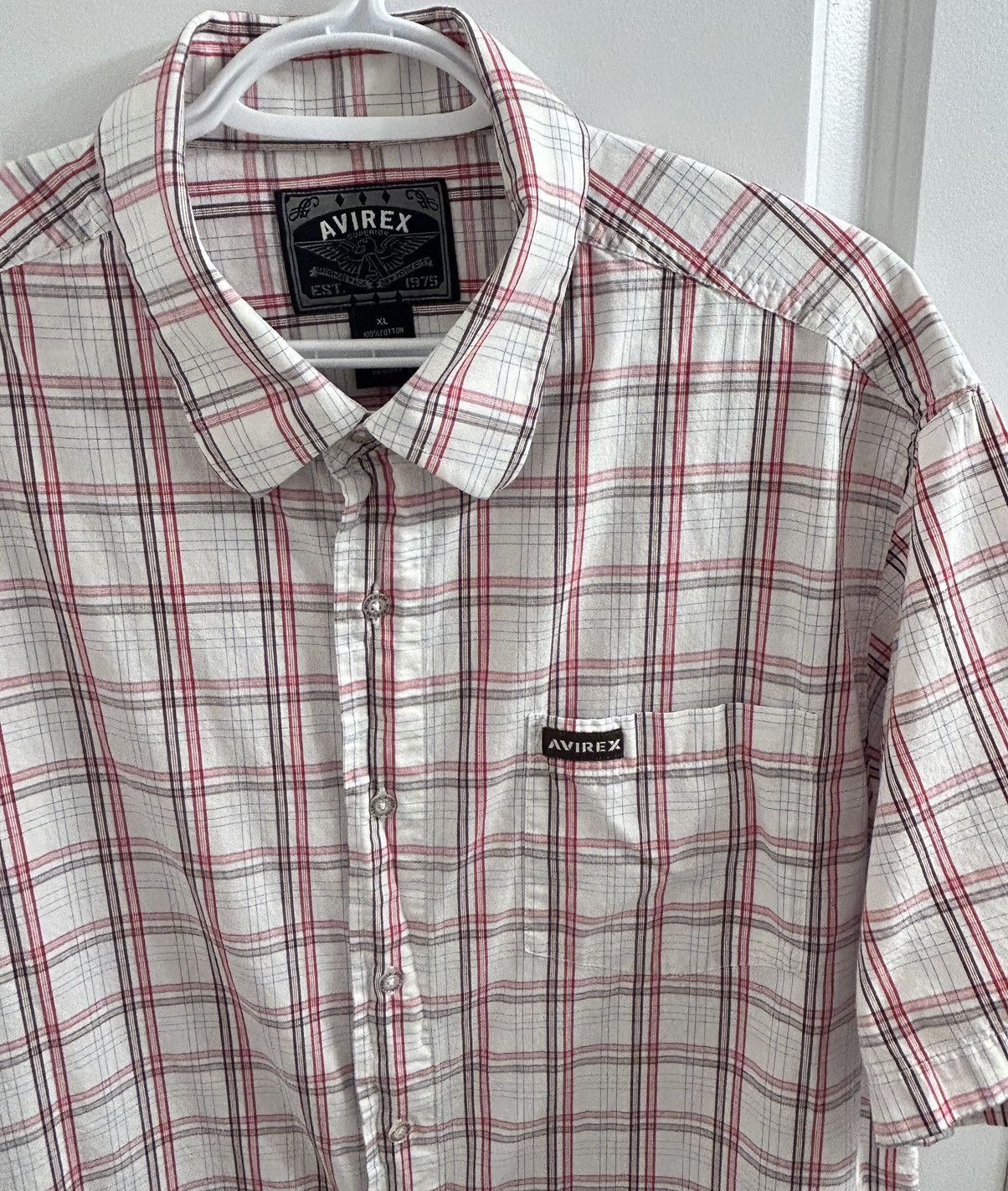 Other Avirex Men’s White & Red Plaid Shirt - Size XL Size US XL / EU 56 / 4 - 4 Thumbnail