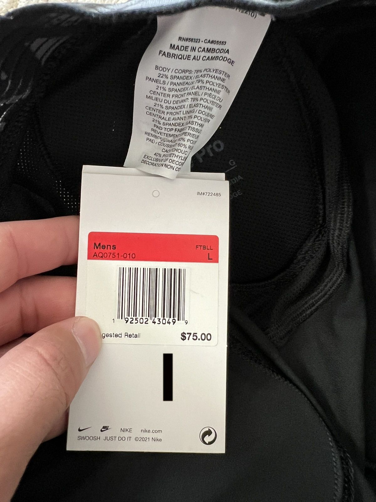 Nike Nike Pro Hyperstrong 5-Pad Softshell Black Girdle Sports Size US 32 / EU 48 - 2 Thumbnail