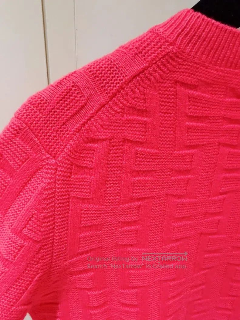 Hermes Hermes Rose Pink H Logo Jacquard Knit Sweater Size XS / US 0-2 / IT 36-38 - 6 Thumbnail
