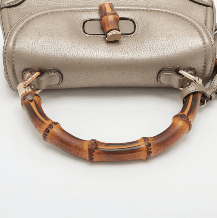 Gucci New Bamboo Leather Handbag Size ONE SIZE - 5 Thumbnail
