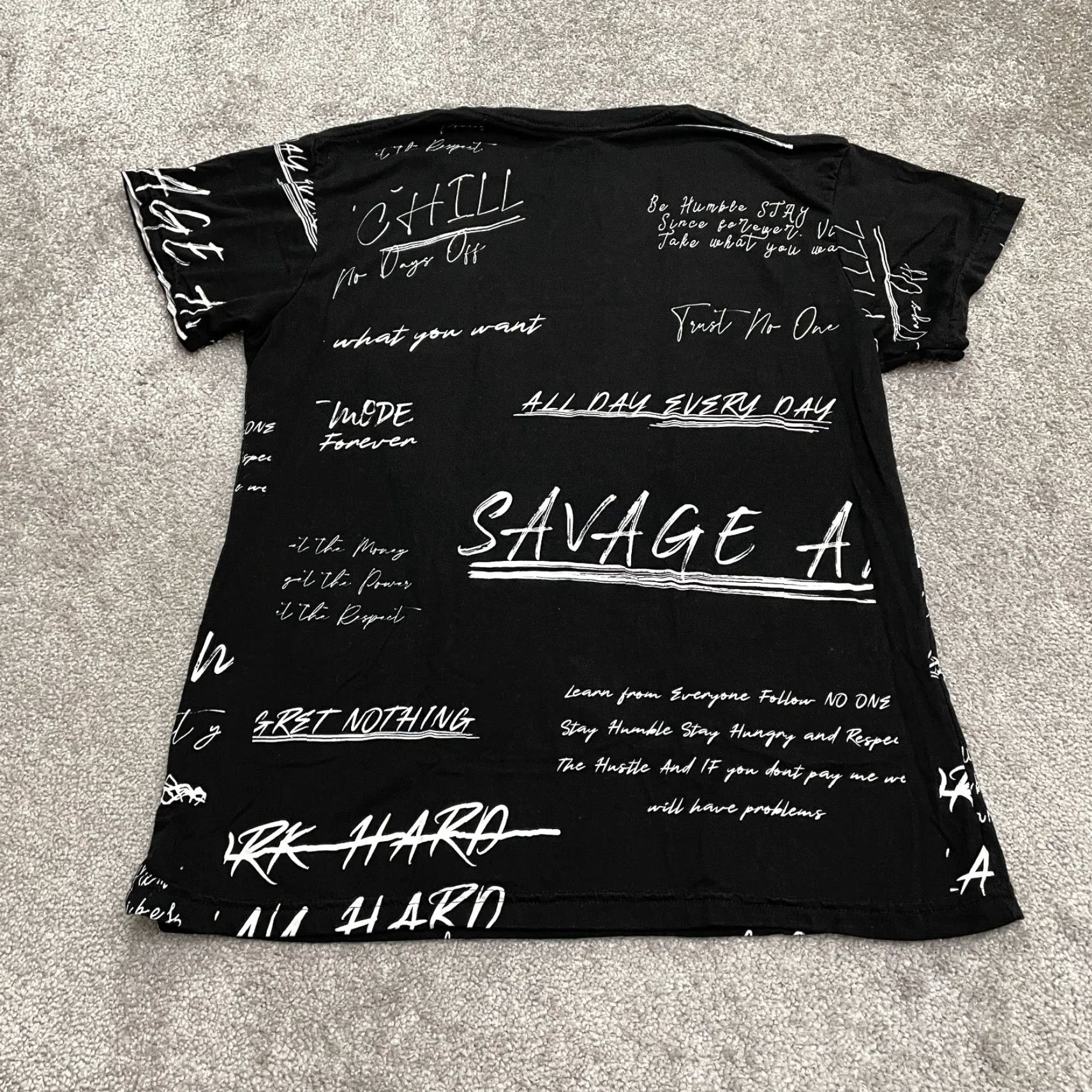 Vintage VINTAGE Fresh Laundry T-Shirt Mens Large Black White Crew Neck Graphic 90s Tee Size US L / EU 52-54 / 3 - 2 Thumbnail