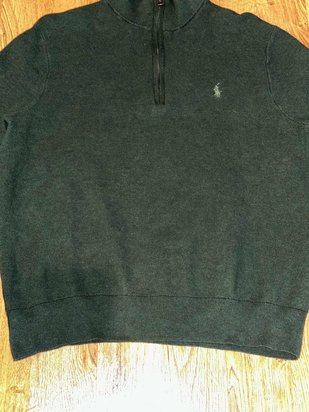 Polo Ralph Lauren Polo Ralph Lauren 1/4 Zip Mock Neck Knit Sweater Green XL Size US XL / EU 56 / 4 - 3 Thumbnail
