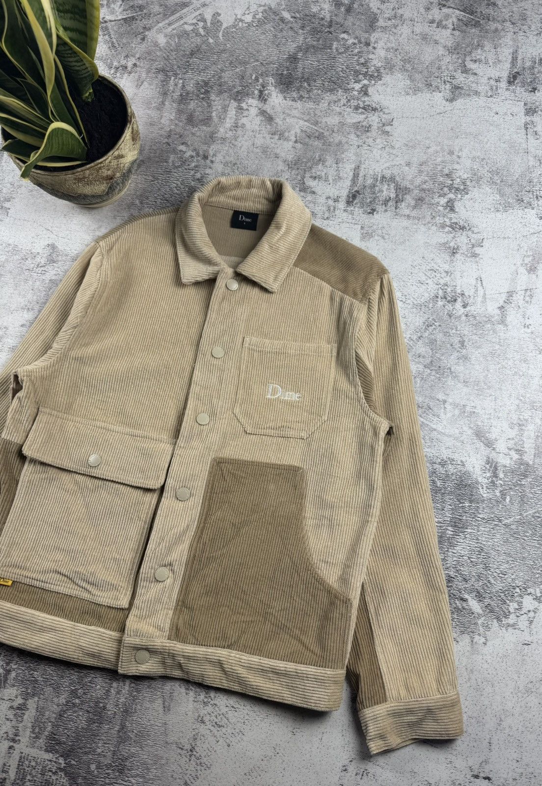 Dime Dime Corduroy Velvet Cream Snap Hip Hop Bomber Light Jacket Size US S / EU 44-46 / 1 - 3 Thumbnail