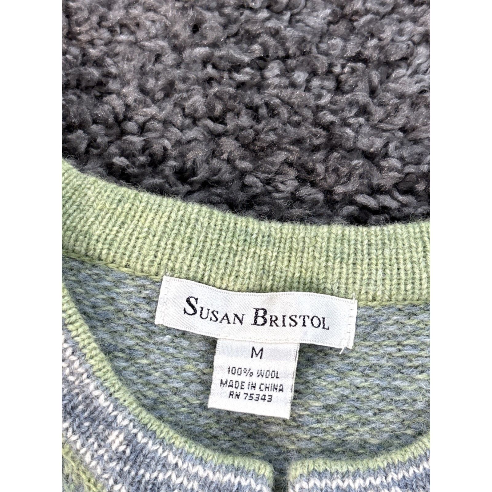 Vintage VINTAGE Susan Bristol Wool Cardigan Sweater Women M Nordic Fair Isle Fisherman NWT Size M / US 6-8 / IT 42-44 - 4 Thumbnail