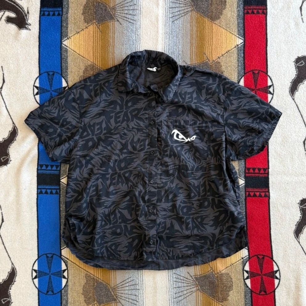 No Fear No Fear Button-Up Shirt Men’s Short Sleeve Large Graphic Print Black L Mens Travel Party/Cocktail Summer Spring Fall Vintage No Fear Size US L / EU 52-54 / 3 - 2 Thumbnail