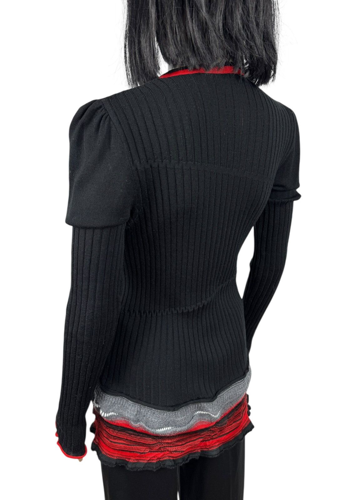 Marithe + Francois Girbaud Marithe Francois Girbaud Wool Cardigan Ribbed Asymmetrical 3 Size L / US 10 / IT 46 - 7 Thumbnail