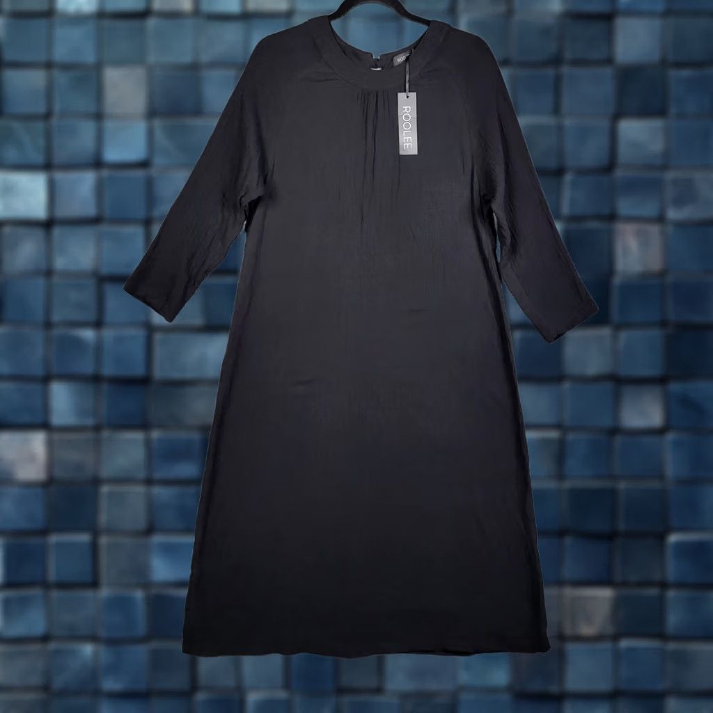 Vintage ROOLEE Women's Black 3/4 Sleeve Mini Dress Cotton Size S Size S / US 4 / IT 40 - 1 Thumbnail