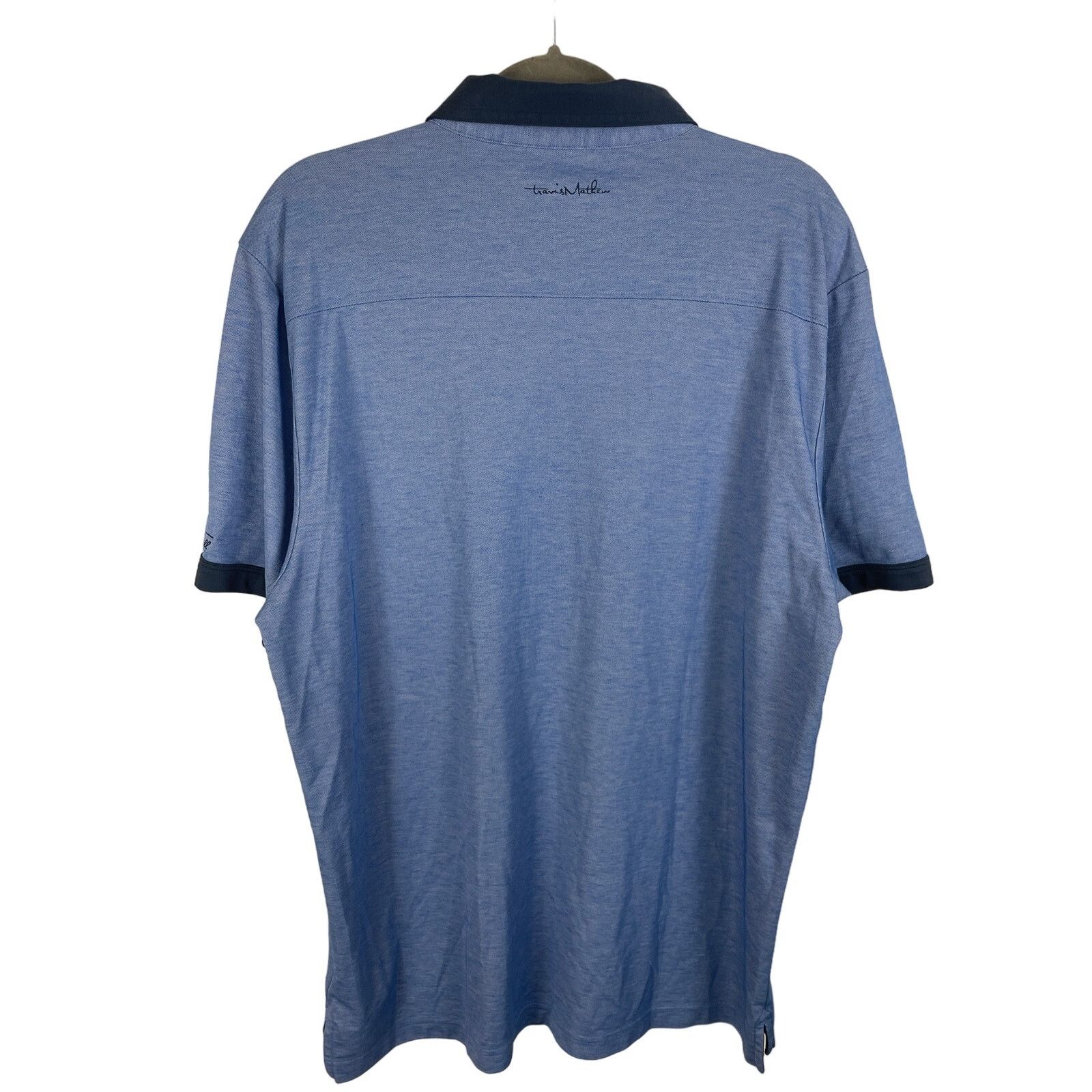 TravisMathew Travis Mathew Blue Short Sleeved Pima Cotton Polo Shirt Size US XL / EU 56 / 4 - 2 Thumbnail