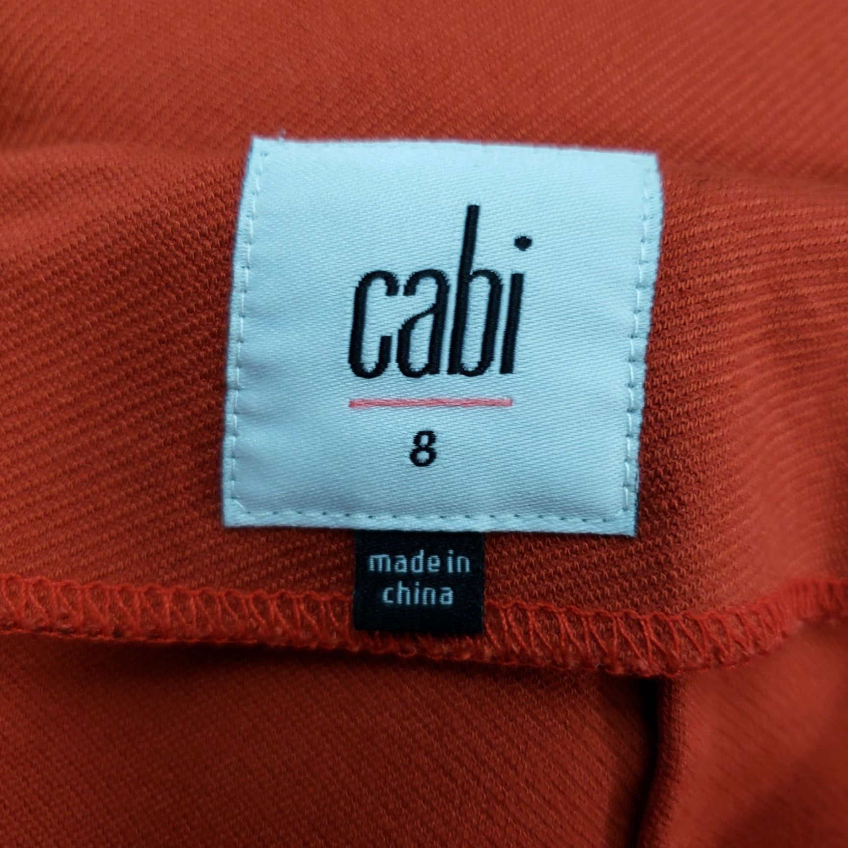 Vintage Cabi 3099 Womens Overlay Pencil Skirt Sz 8 Orange Rayon Blend Zips Skirt Mens? Size 30" / US 8 / IT 44 - 3 Thumbnail