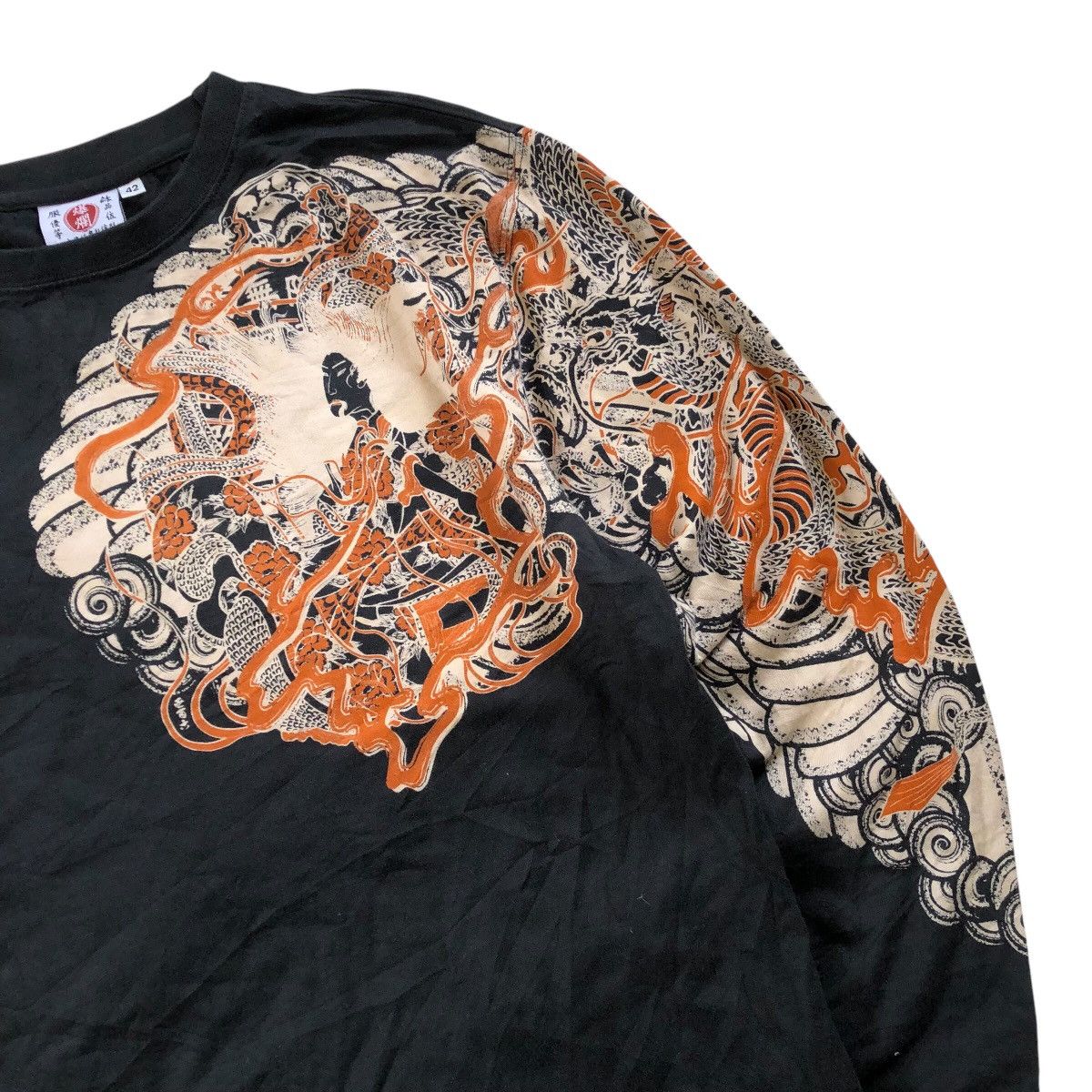 Japanese Brand TED COMPANY Rare Ryujin Saves All People Longsleeve Shirt Size US M / EU 48-50 / 2 - 4 Thumbnail
