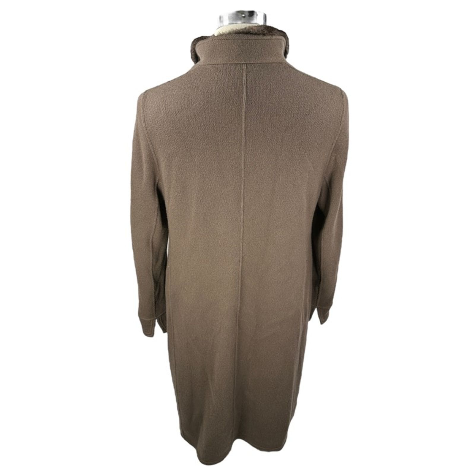 Akris Akris Cashmere Coat 12 Brown Removable Chinchilla Collar Size XL / US 12-14 / IT 48-50 - 3 Thumbnail