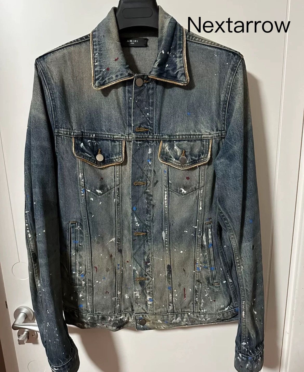 Amiri paint splatter denim jacket outlet