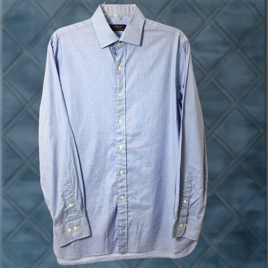 Polo Ralph Lauren Polo Ralph Lauren Shirt Mens 16.5 Blue Plaid Long Sleeve Button-Up Regular Size Shirt Mens Geared Button-Front Cotton Plaid 16.5 Blue Mens Size US XL / EU 56 / 4 - 1 Thumbnail
