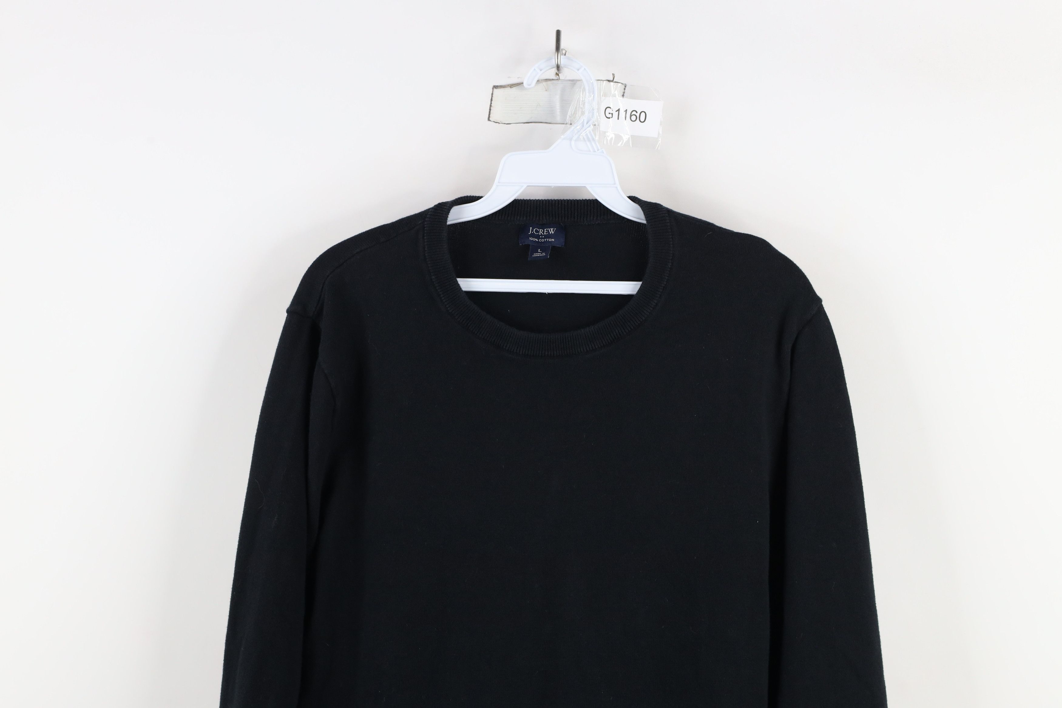 J.Crew × Vintage Vintage Y2K J Crew Blank Cotton Knit Crewneck Sweater Black Size L / US 10 / IT 46 - 2 Thumbnail