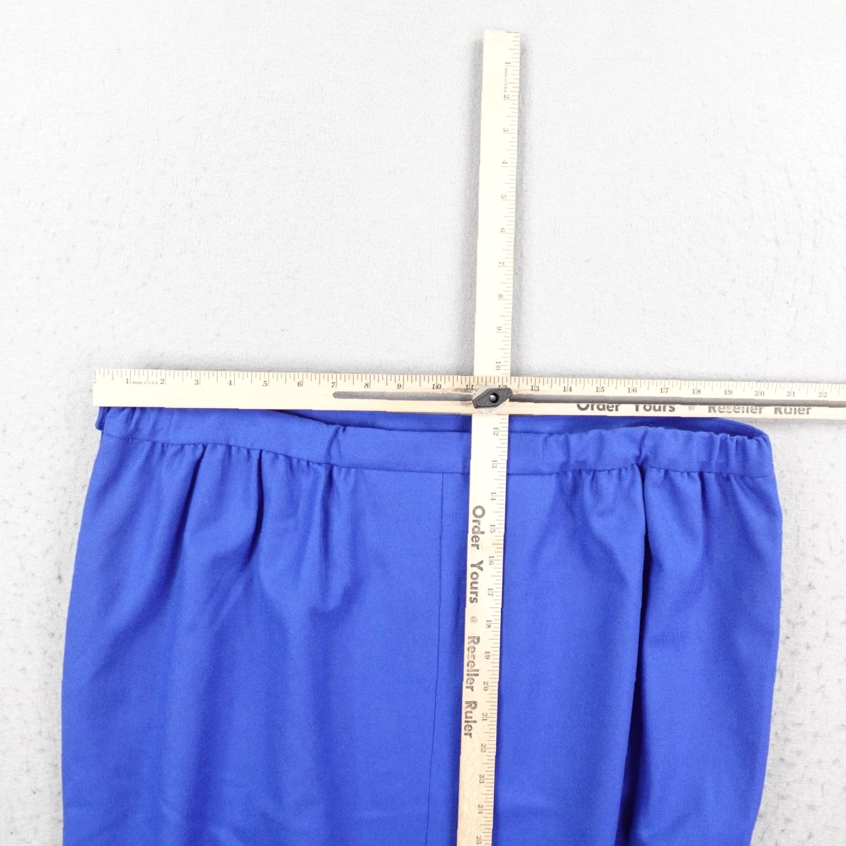 Pendleton VINTAGE Pendleton Skirt Womens 22W Blue Wool Pencil Lined Elastic Waist USA Made Size 40" / US 18 - 7 Thumbnail
