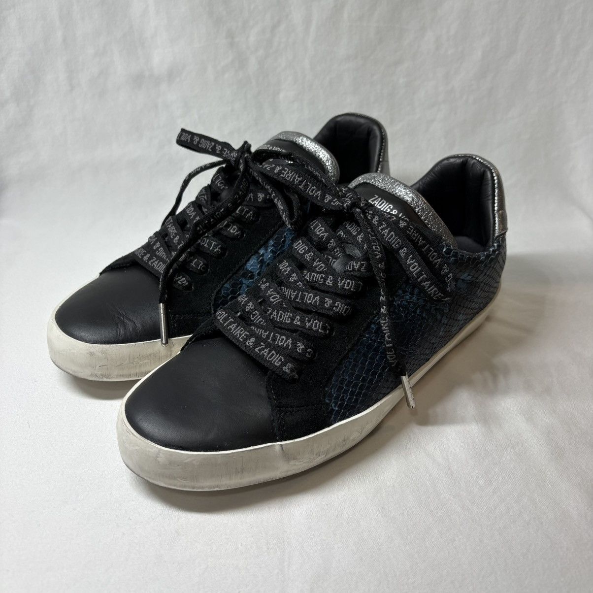 Zadig & Voltaire AUTHENTIC Zadig & Voltaire Blue Snake Sneakers Size US 8 / IT 38 - 3 Thumbnail