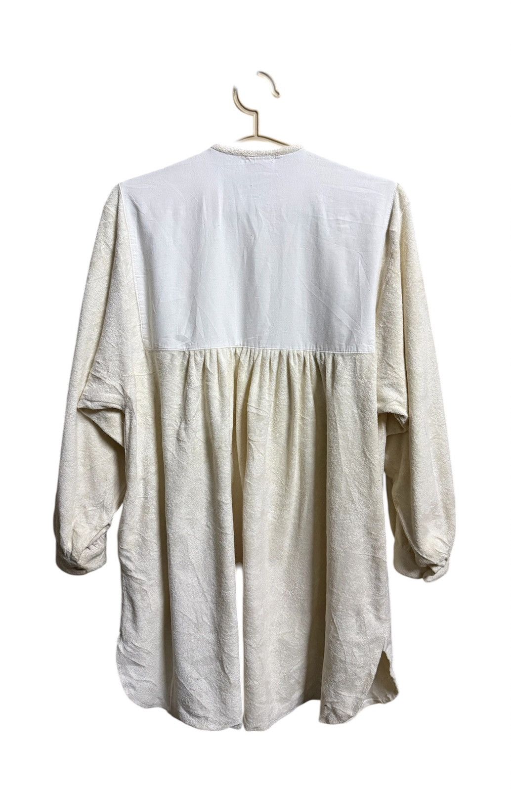 Comme des Garcons Comme des Garcons Cream-colored Shirt Dress Long Sleeves Size L / US 10 / IT 46 - 4 Thumbnail