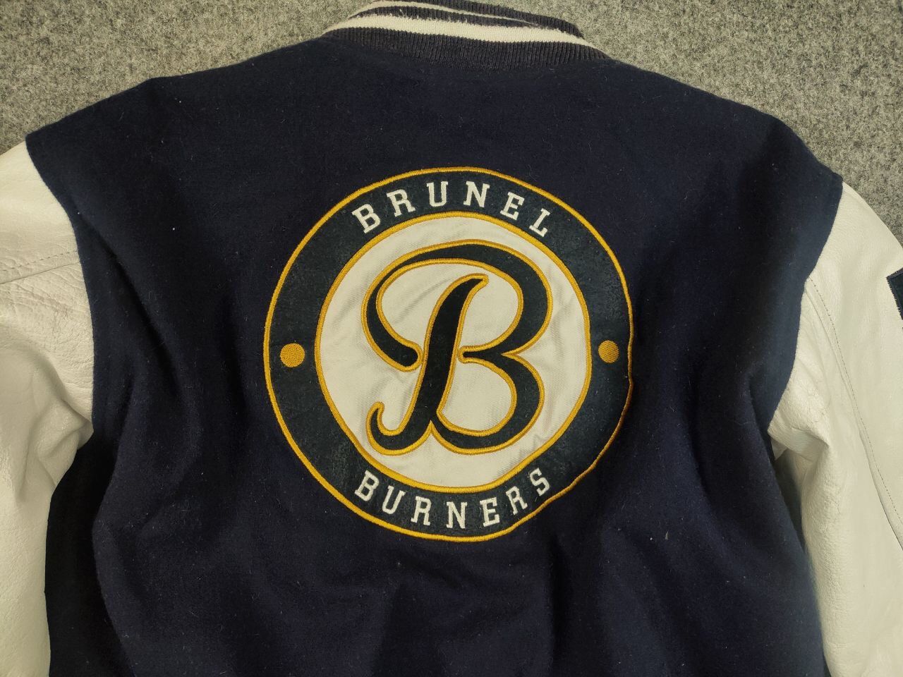 Vintage Vintage 90's Varsity Letterman Dark Blue Wool Bomber Jacket Size US M / EU 48-50 / 2 - 11 Thumbnail