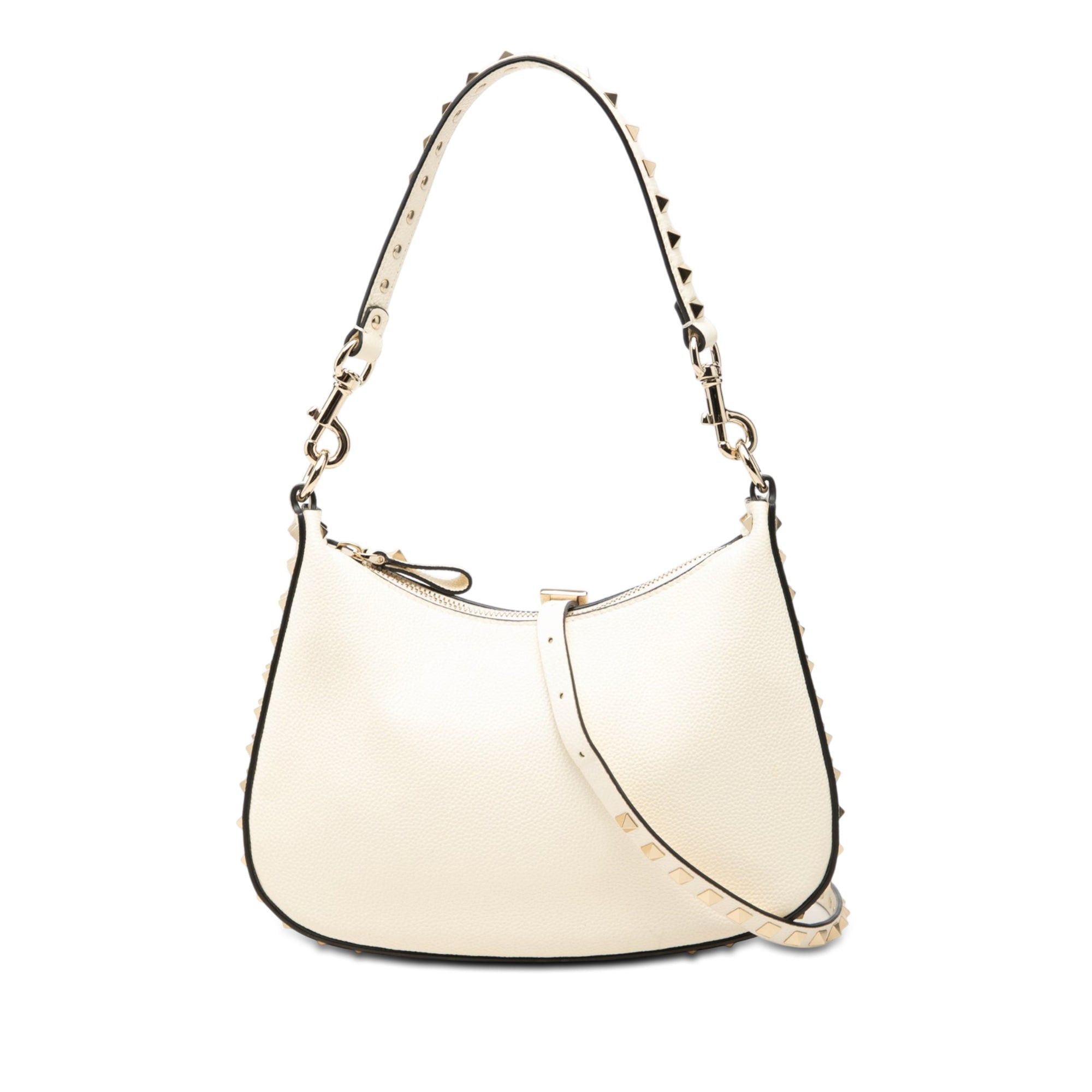 Valentino Grainy Calfskin Rockstud Hobo Size ONE SIZE - 1 Thumbnail