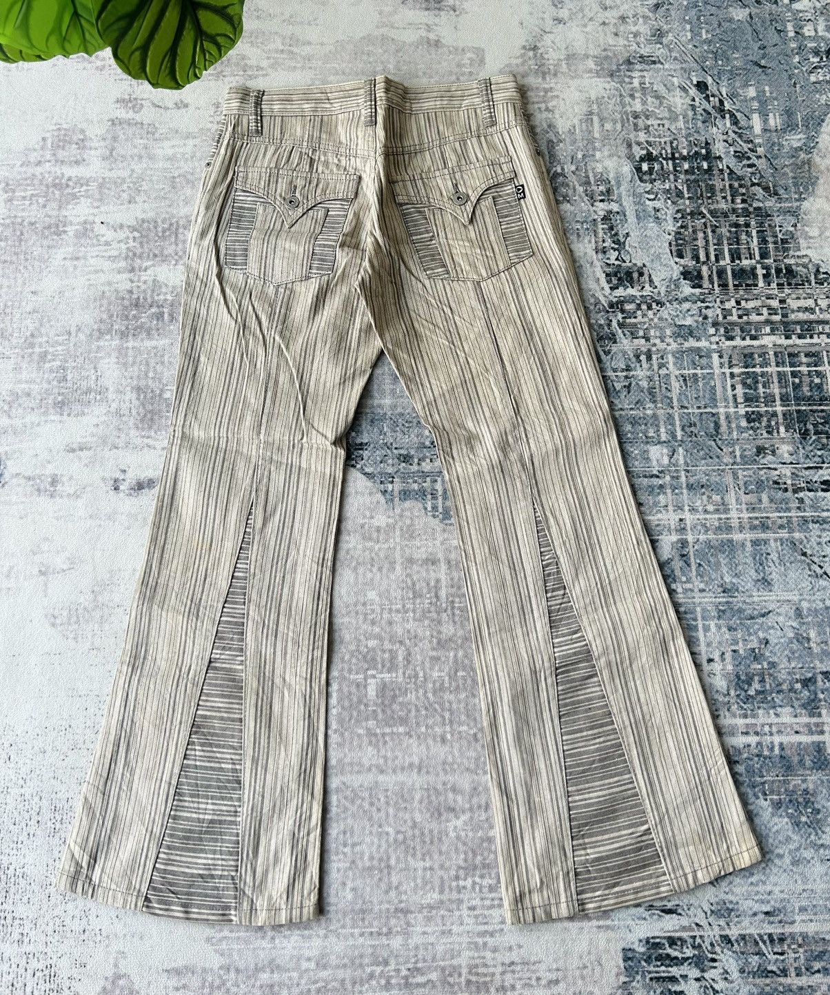 If Six Was Nine Morgan Homme Flared Stripe Pants Size US 29 - 1 Thumbnail