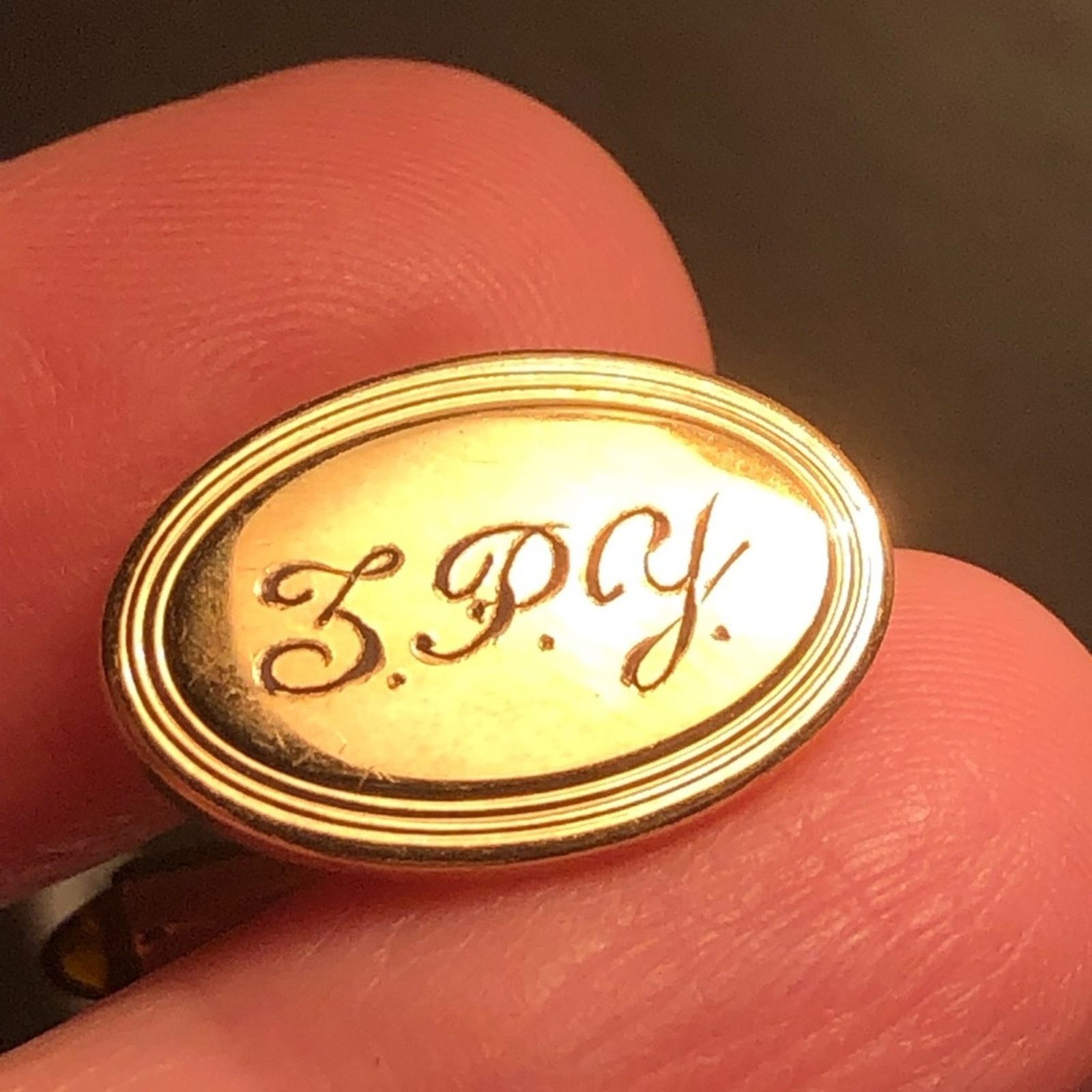 Other Antique Krementz engraved gold oval amber accent cuff links Size ONE SIZE - 7 Thumbnail