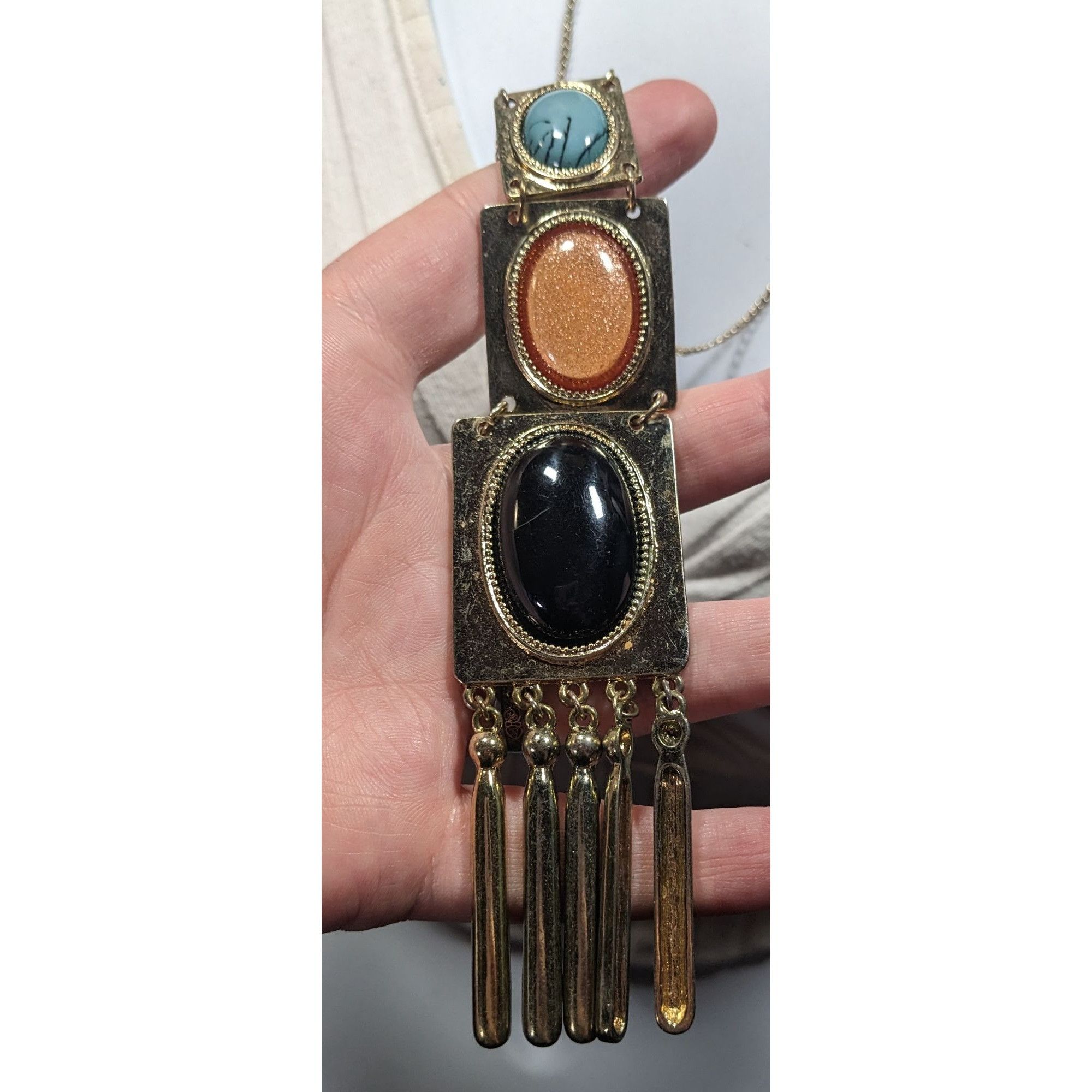 Other Vintage Southwestern Pendant Necklace With Faux Stone Caboch Size ONE SIZE - 6 Thumbnail