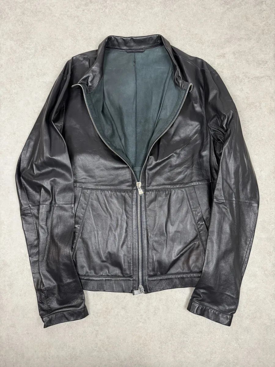 Emporio Armani SS2014 Emporio Armani Biker Symetric Black Leather Jacket Size US L / EU 52-54 / 3 - 2 Thumbnail