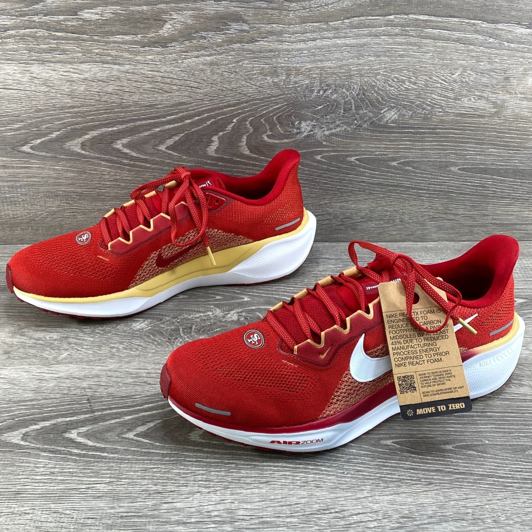 Nike Nike Air Zoom Pegasus 41 Mens 11.5 San Francisco 49ers Red NFL Football Shoe NEW Size US 11 / EU 44 - 5 Thumbnail