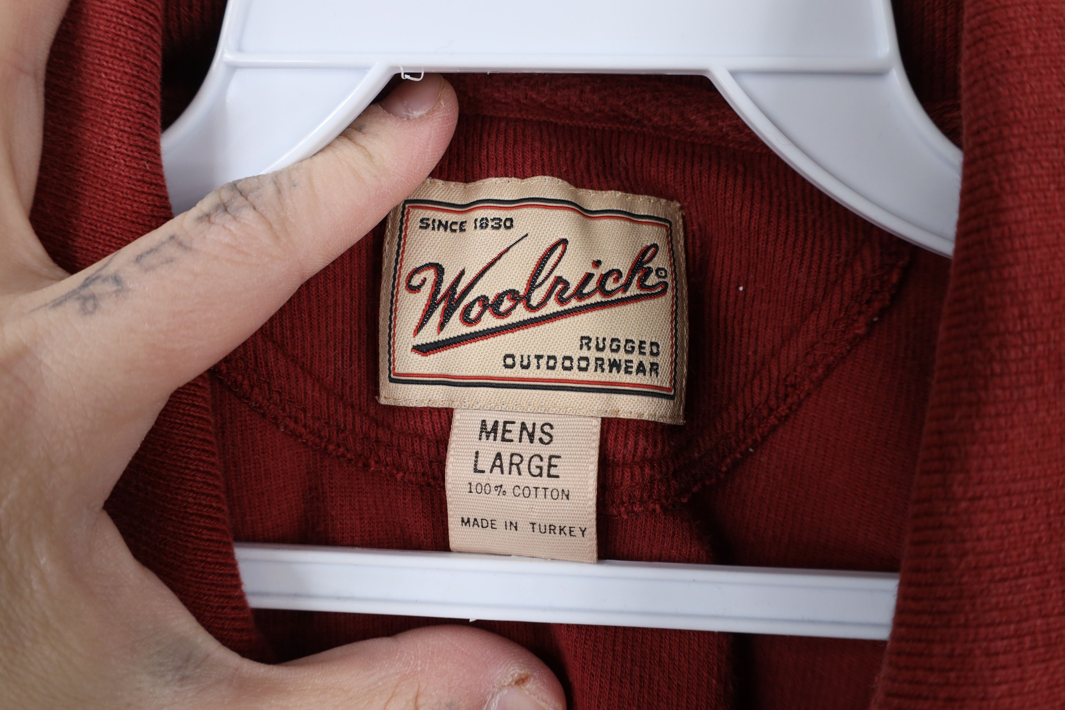 Vintage × Woolrich Woolen Mills Vintage 90s Woolrich Ribbed Knit Short Sleeve Button Shirt Size US L / EU 52-54 / 3 - 6 Thumbnail