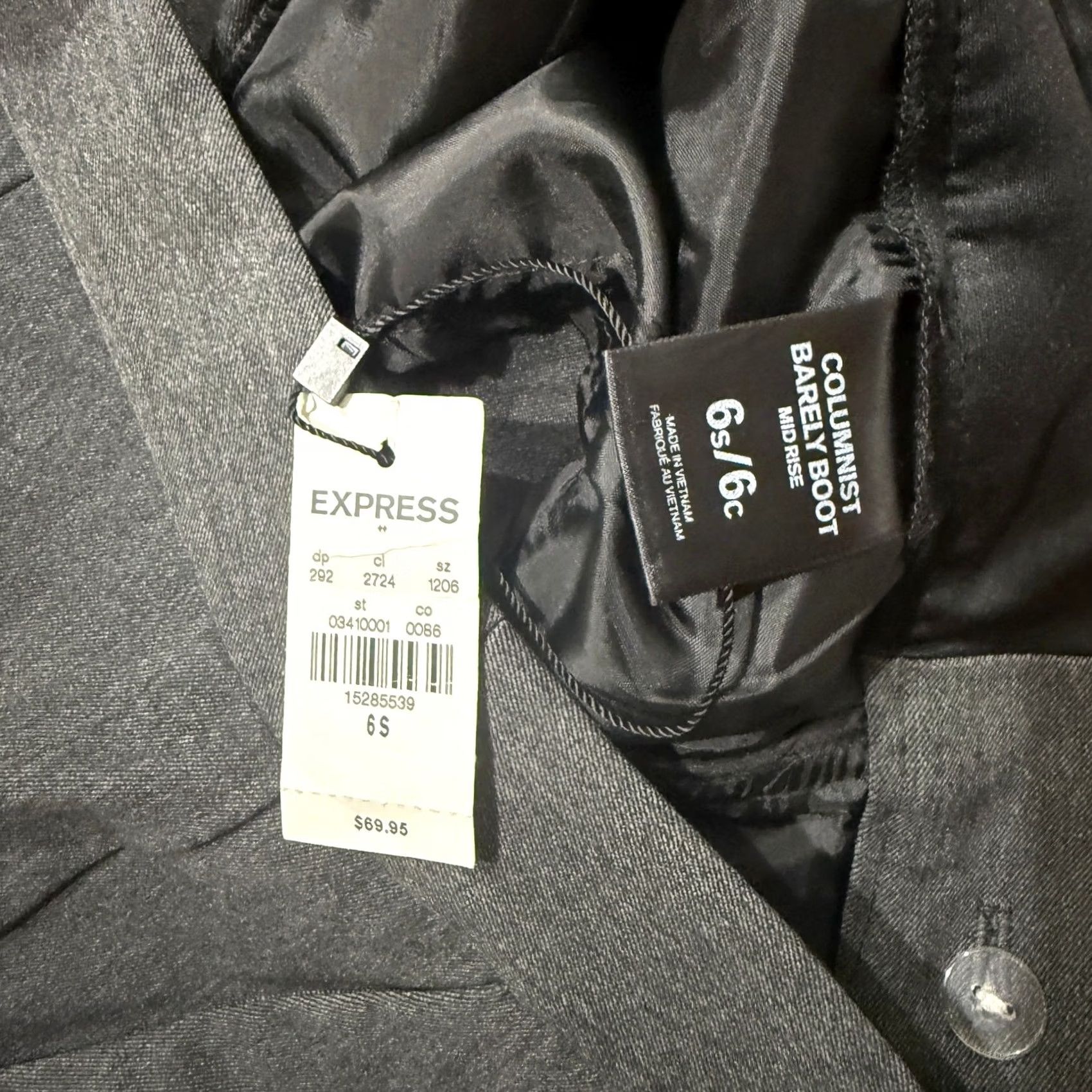 Express Express Pants Women City Dress Pants Mid Rise 6 Solid Knit Polyester Gray 30in Inseam 30in Size 30" / US 8 / IT 44 - 5 Thumbnail