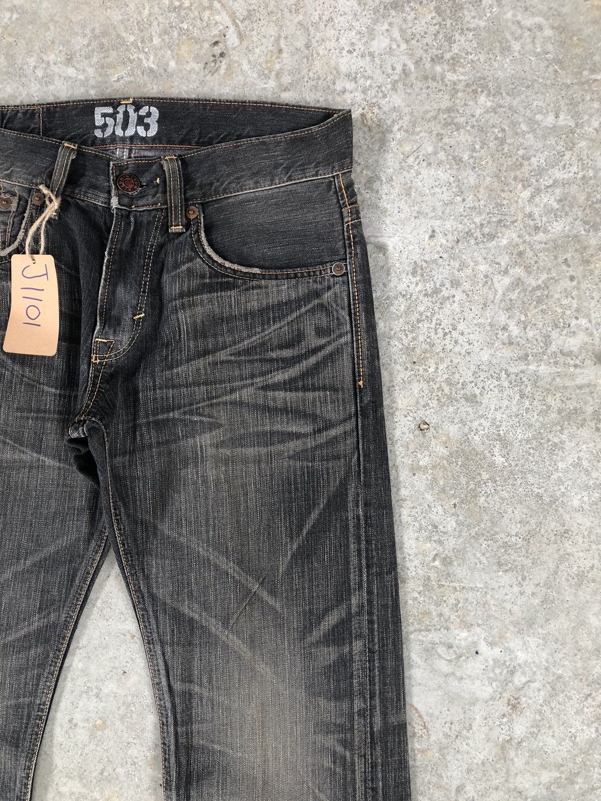 If Six Was Nine Edwin 503 Blue Trip Distressed Jeans Size US 32 / EU 48 - 5 Thumbnail