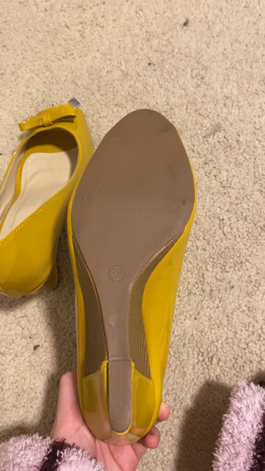 Vintage Yellow wedge heels Size US 6 / IT 36 - 4 Thumbnail