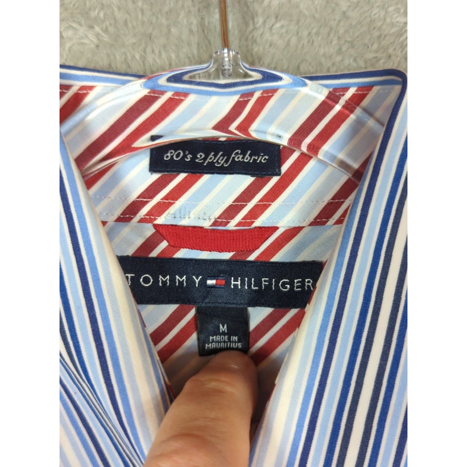 Tommy Hilfiger VINTAGE Tommy Hilfiger Shirt Mens 80’s Blue Stripe Button-Down Cotton Long Sleeve M Retro, Casual Mens Size US M / EU 48-50 / 2 - 5 Thumbnail
