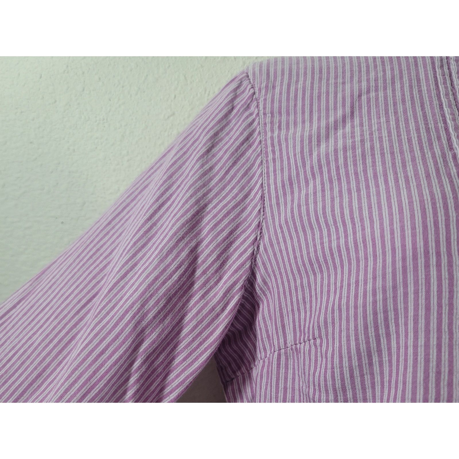 L.L. Bean L.L. Bean Purple White Striped Pleated Bodice Button Top XS Size XS / US 0-2 / IT 36-38 - 6 Thumbnail