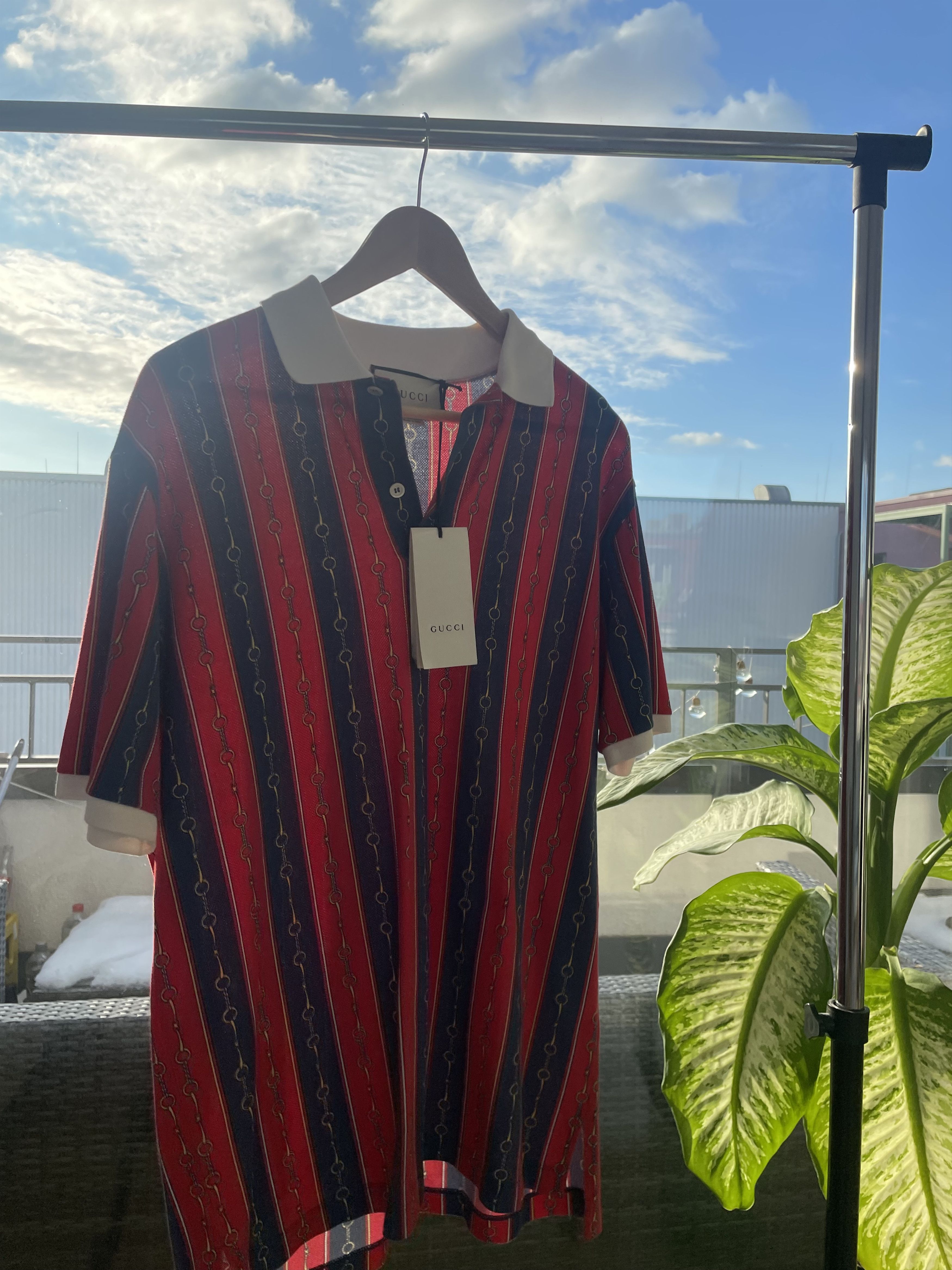 Gucci Gucci Red and Blue Chain Polo Size US L / EU 52-54 / 3 - 1 Thumbnail