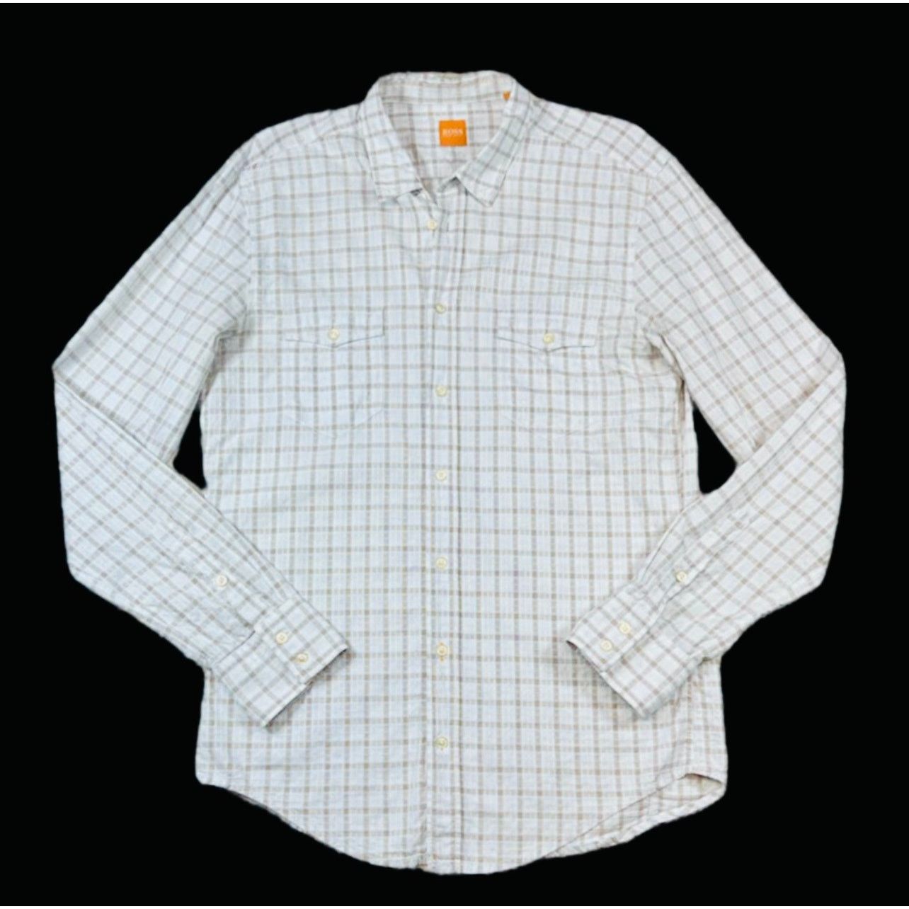 Hugo Boss Hugo Boss Shirt in White/Brown | Size L Size US L / EU 52-54 / 3 - 1 Thumbnail