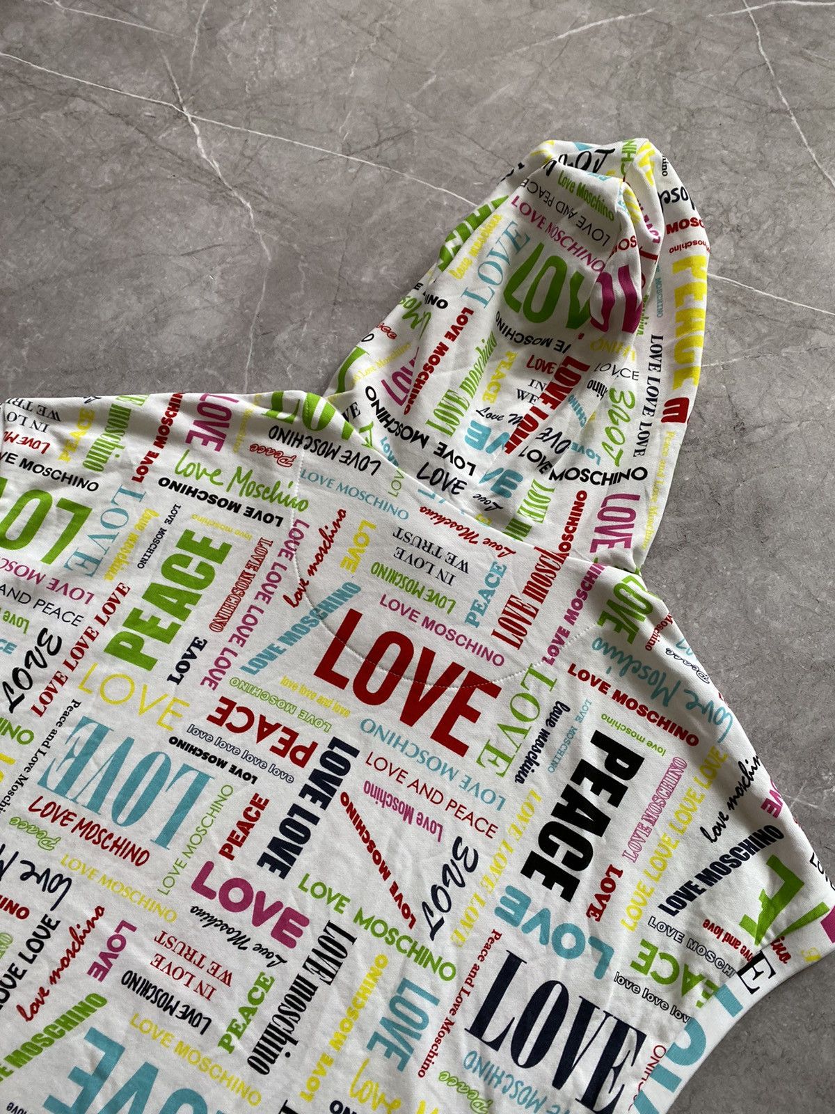 Love Moschino × Moschino Rare Love Moschino “Love and Peace” Multi Logo White Hoodie Size M / US 6-8 / IT 42-44 - 17 Thumbnail