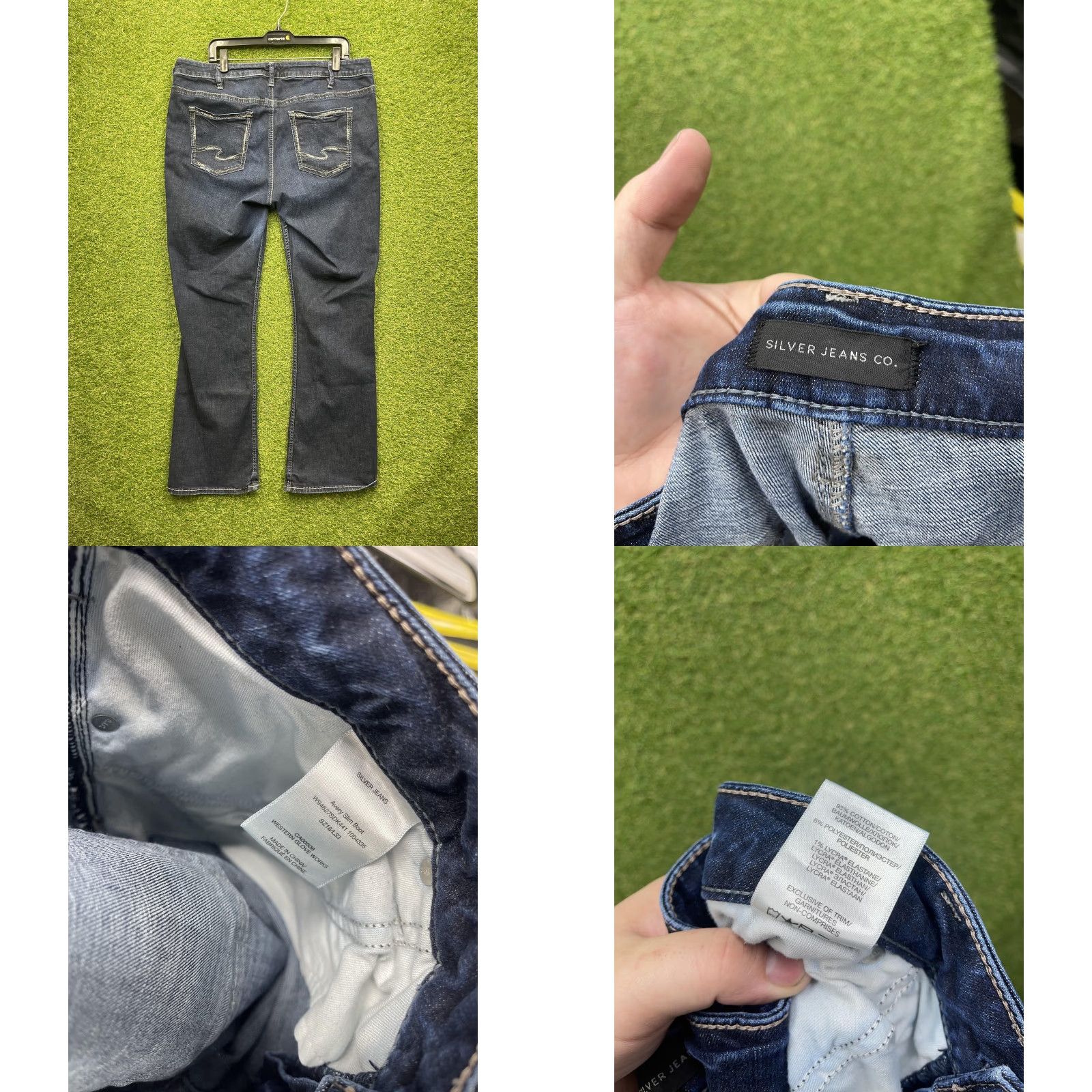Silver Jeans Co. Silver Jeans Womens Jeans 31 Avery Slim Boot Dark Wash Bootcut Stretch Denim Size 24" / US 00 / IT 34 - 8 Thumbnail
