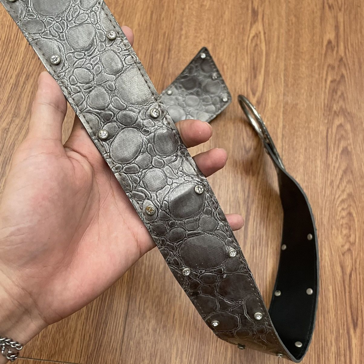 If Six Was Nine Snakeskin studded wide belt ifsixwasnine styled Size ONE SIZE - 3 Thumbnail