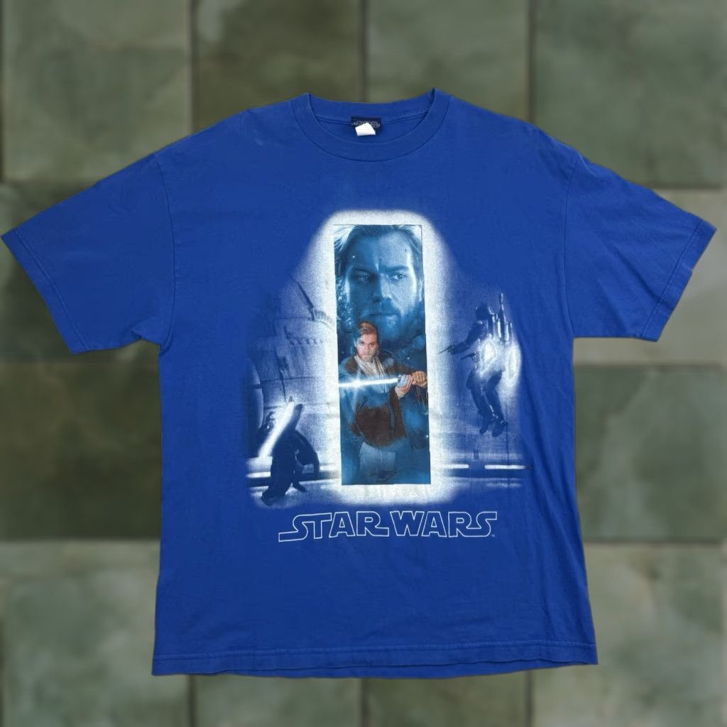Star Wars VINTAGE Star Wars T-Shirt Adult XL Blue Graphic 90s Movie Mens Size US XL / EU 56 / 4 - 1 Thumbnail