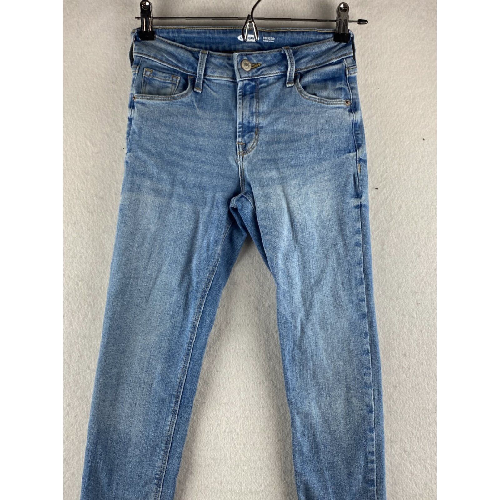 Old Navy Old Navy Rockstar Super Skinny Jeans Womens 00 Blue Stretch Denim Light Wash Size 24" / US 00 / IT 34 - 2 Thumbnail