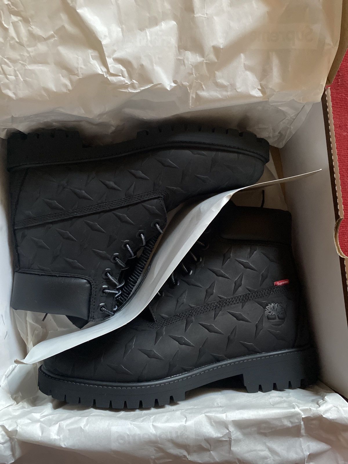 Supreme × Timberland Timberland Premium Waterproof Boot Supreme Diamond Plate Size US 8.5 / EU 41-42 - 4 Thumbnail