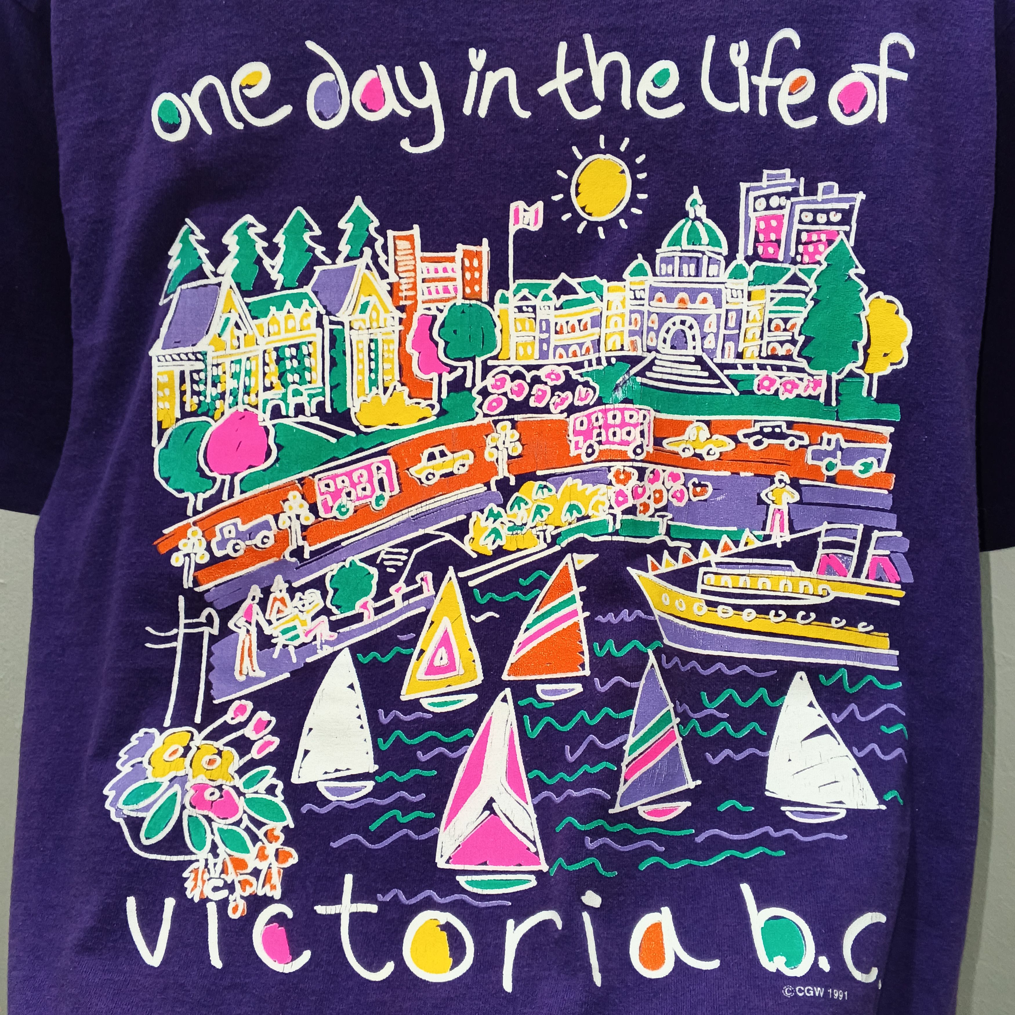 Vintage Vintage 90's Pop Art Of Victoria B.C Tee Size Medium Size US M / EU 48-50 / 2 - 3 Thumbnail