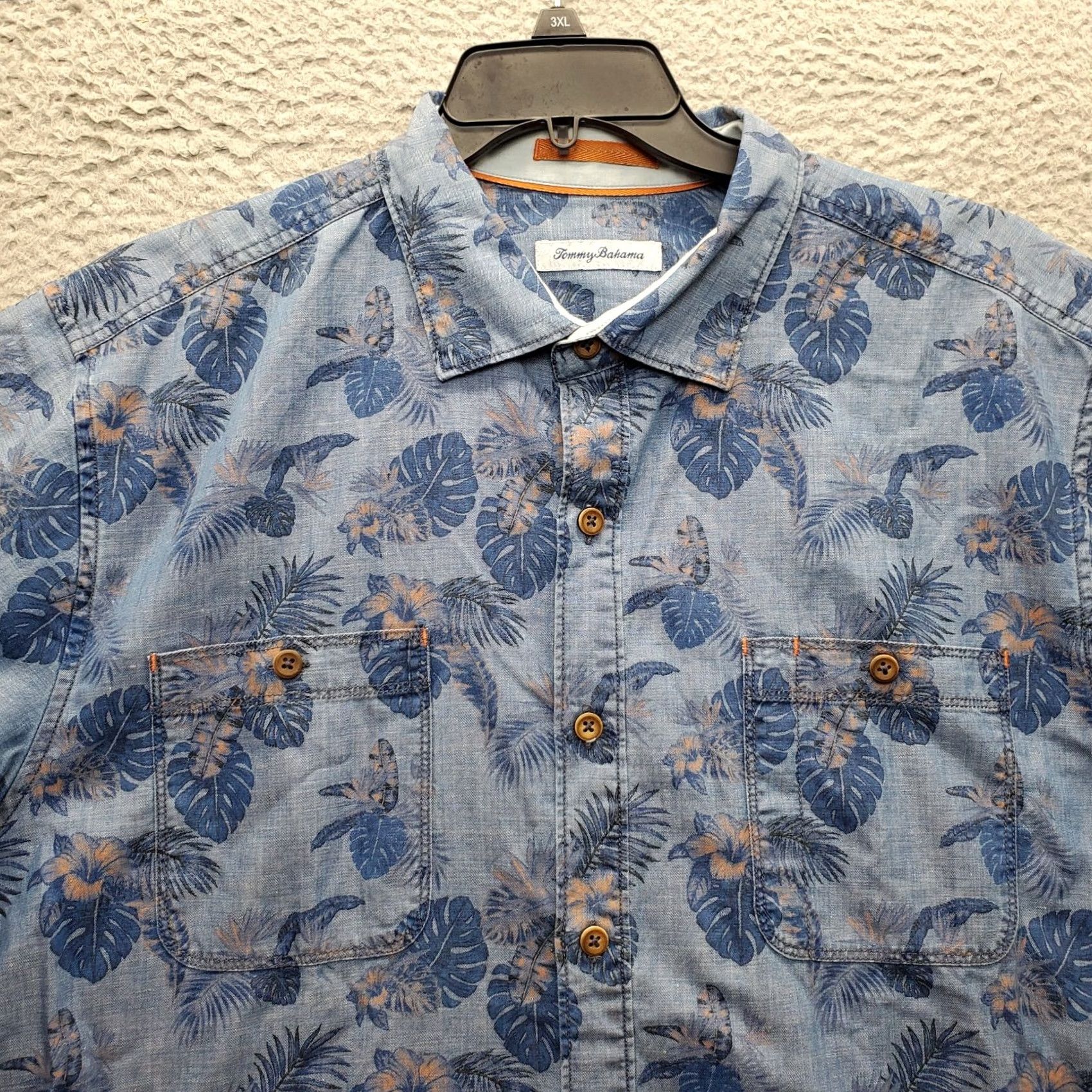 Tommy Bahama Tommy Bahama Mens XL Multi Denim Tropical Short Sleeve Button-Up Shirt Size US XL / EU 56 / 4 - 4 Thumbnail