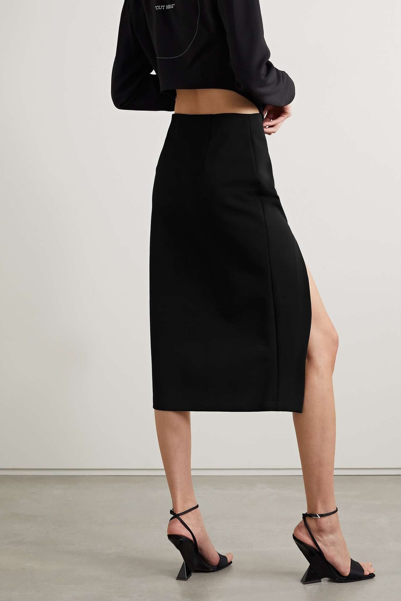 Off-White o1y1225 Midi Skirt in Black Size 25" / US 0 / IT 36 - 3 Thumbnail