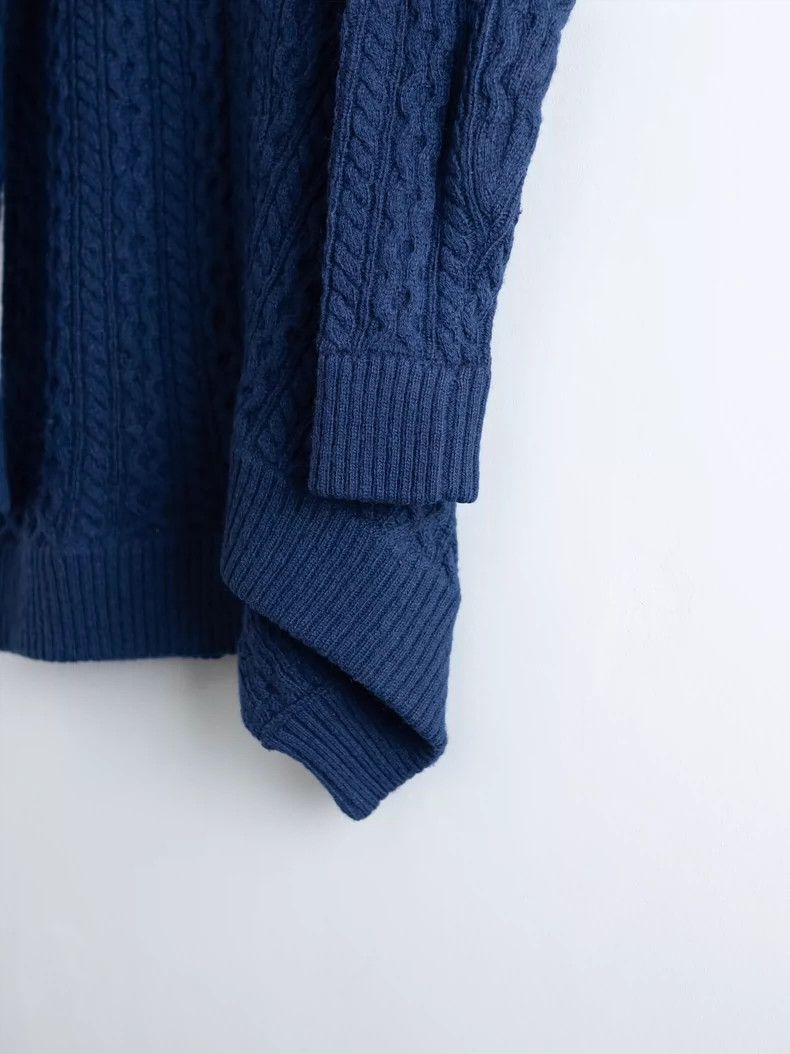 Yohji Yamamoto Yohji Yamamoto Sapphire Blue Long Twisted Aran Sweater 2501 Size US M / EU 48-50 / 2 - 3 Thumbnail