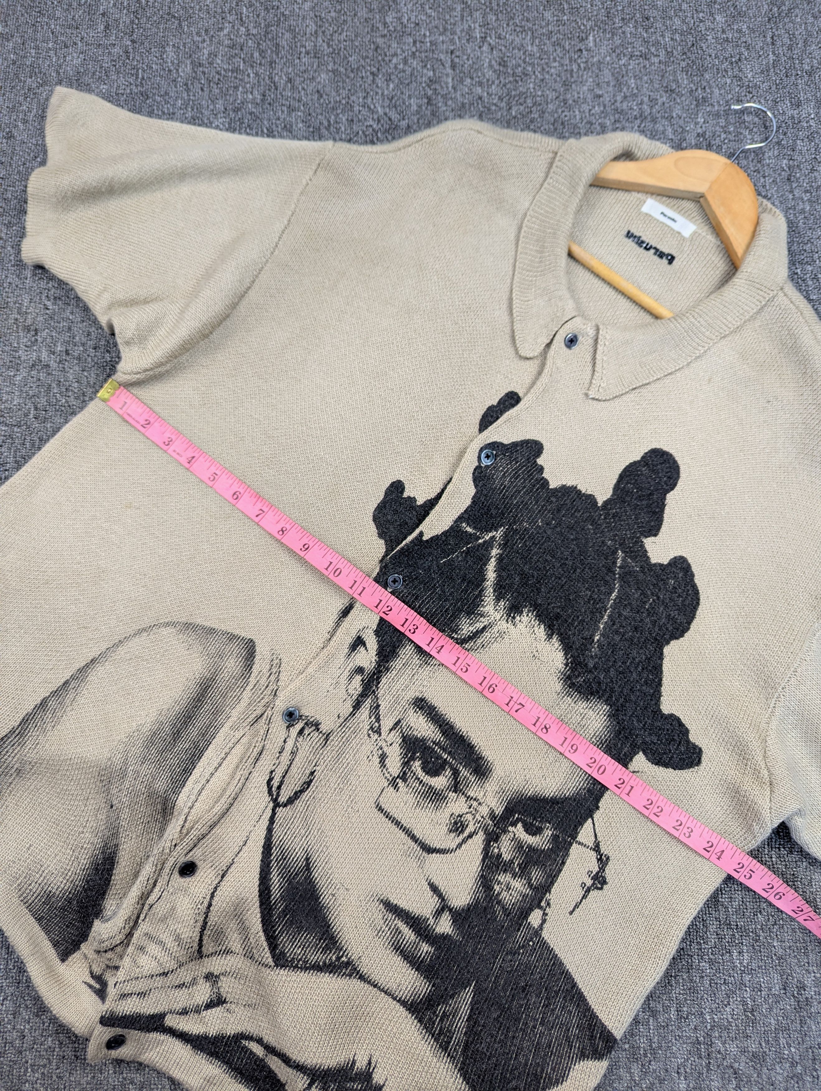 Japanese Brand Perushu Photo Print Acrylic Knit Short Sleeve Button Ups Size US L / EU 52-54 / 3 - 16 Thumbnail