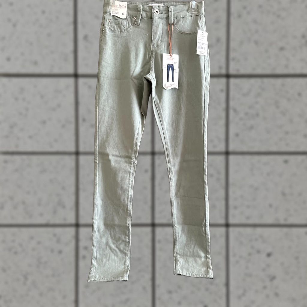 Vintage ROYALTY FOR ME Pants Mid-Rise Skinny Hyper Stretch Size 6 Aloe Green Size 28" / US 6 / IT 42 - 1 Thumbnail