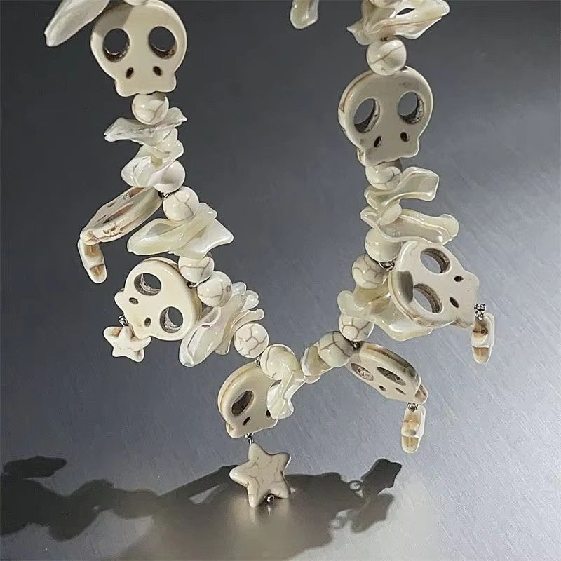 Jewelry Punk Style Skull Necklace Clavicle Chain Size ONE SIZE - 4 Thumbnail